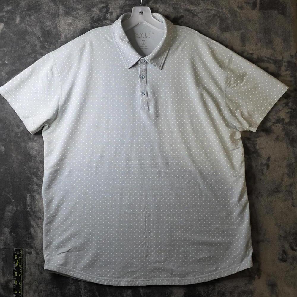 BYLT Basics Men's Drop cut LUX Dotted Polo. Sz XXL